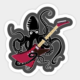 Kraken octopus with electric guitar Sticker